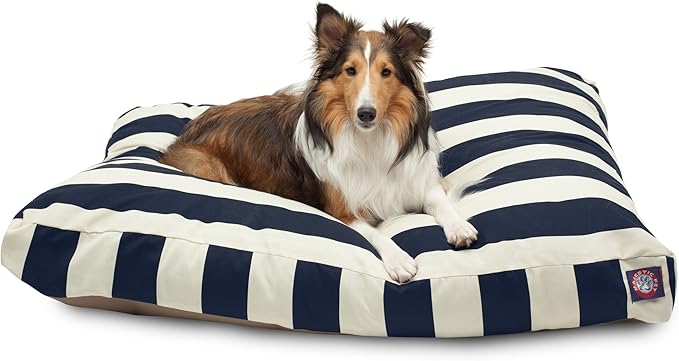 Majestic Pet Rectangle Large Dog Bed Washable – Non Slip Comfy Pet Bed – Dog Crate Bed with Removable Washable Cover – Dog Kennel Bed for Sleeping 44x36x5 Inch