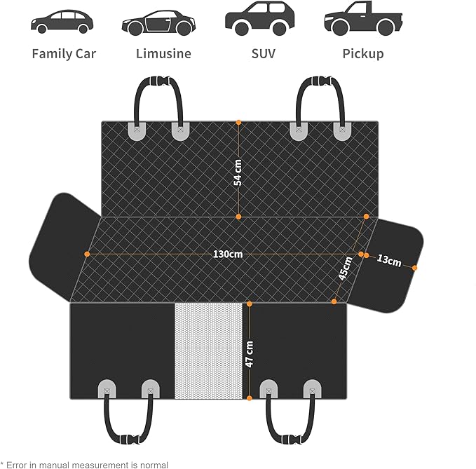 GXT Dog Back Seat Cover Protector for Cars SUV and Trucks with Mesh Window