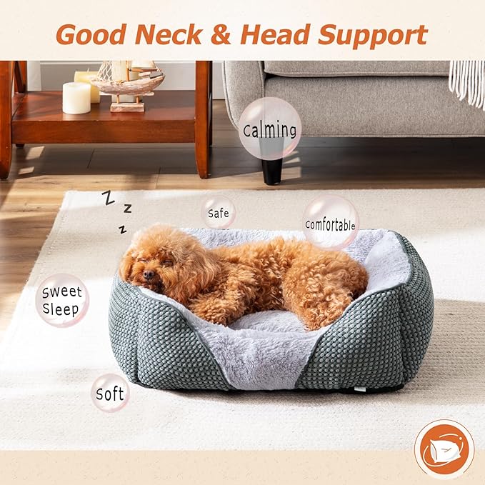 MIXJOY Dog Beds for Small Dogs Cats (20x19in,Grey)