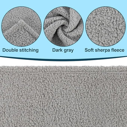 Sherpa Fleece Dog Blanket - Pet Blanket for Cats Soft Small Puppy Blankets for Small Dogs Indoor Cats Fluffy Dog Pet Throw Blanket for Dog Small Fleece Warm Grey Dog Blanket for Bed