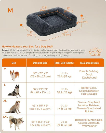 Feandrea Dog Bed 30 x 23 x 9 Inches, UPGW231G02