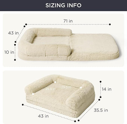 Bedsure Foldable Human Dog Bed for People Adults 2 in 1 Calming