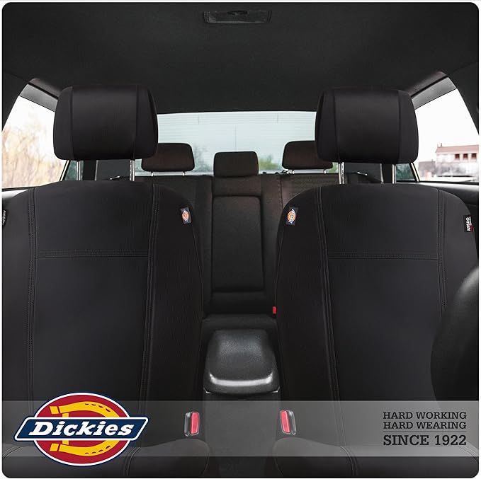 DICKIES® 2-Piece Puncture-Resistant Front Seat Covers for Cars 40200ADC (Black)