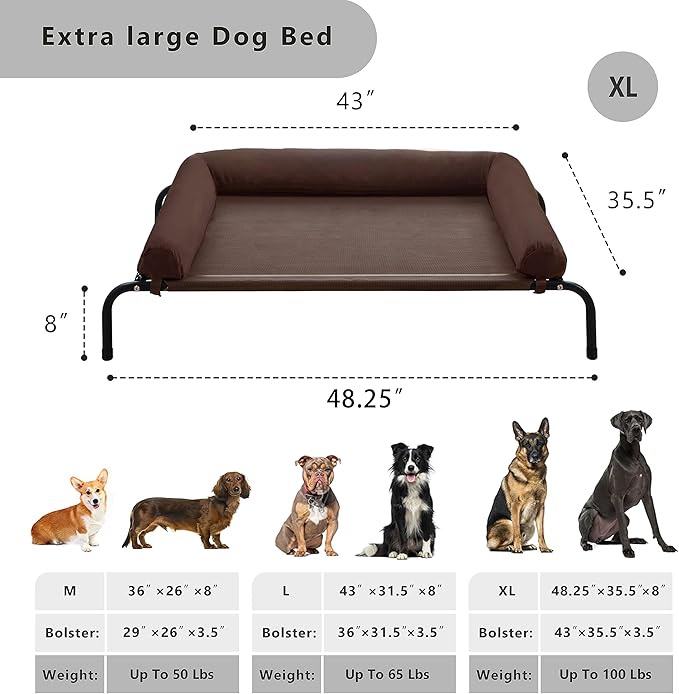 Cooling Elevated Dog Bed for Large Dogs
