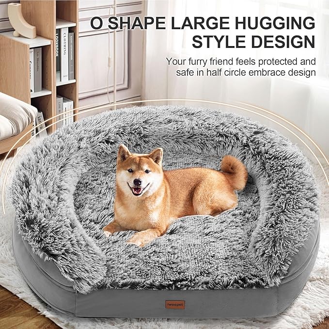 3.7 inch Thickened Orthopedic Dog Beds for Large Dogs 28D Egg-Crate