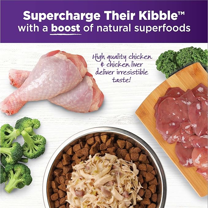 Wellness CORE Simply Shreds Natural Grain Free Wet Dog Food Mixer or Topper, Chicken Liver & Broccoli, 2.8-Ounce Pouch (Pack of 12)