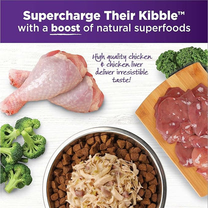 Wellness CORE Simply Shreds Natural Grain Free Wet Dog Food Mixer or Topper, Chicken Liver & Broccoli, 2.8-Ounce Pouch (Pack of 12)