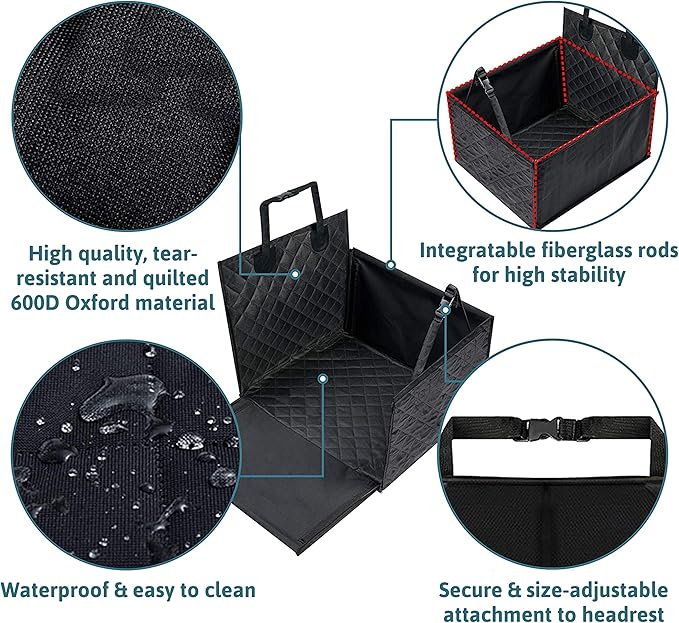 Dog car seat for The Back Seat – 23.7'' x 20.9'' x 13.8'' –