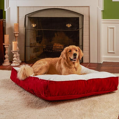 Buster Deluxe Reversible Pillow Style Sherpa Dog Bed (48 x 36 in.)