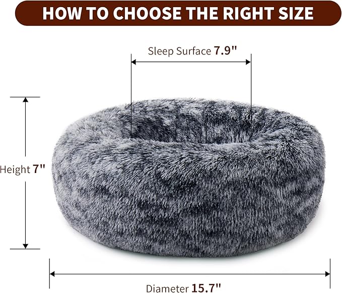 Calming Dog Bed for Cats and Small Dogs 15.7'')