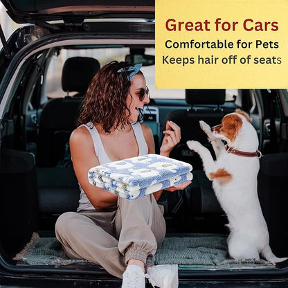 Cozy Flannel Pet Blankets Set of 3 – Ultra-Soft Fleece Throws for Dogs (20x40 inch)