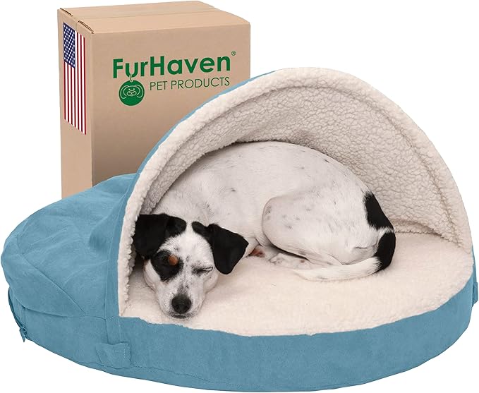 Furhaven 26" Round Orthopedic Dog Bed for Medium/Small Dogs w/ Removable Washable Cover 30 lbs 26-inch