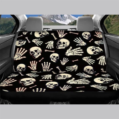 AFPANQZ Skull Skeleton Car Backseat Covers Dog Seat Cushion for Rear Seat Non-Slip Soft Car Seat Covers for Dogs