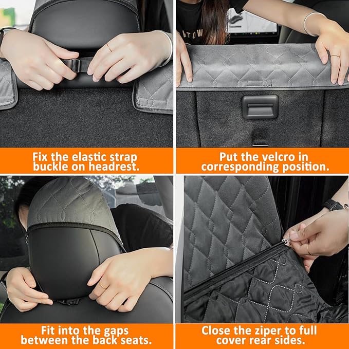 D-Lumina Dog Seat Covers for Tesla Model 3 2018-2023 2020-2023, Waterproof 3 Back