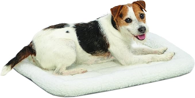 MidWest Homes for Pets Bolster Fleece Pet Bed for Dog And Cats 24L-Inch White w/ Comfortable Bolster 24-Inch Dog 1-Year Warranty