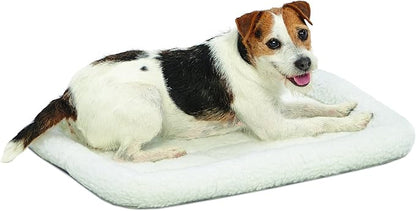 MidWest Homes for Pets Bolster Fleece Pet Bed for Dog And Cats 24L-Inch White w/ Comfortable Bolster 24-Inch Dog 1-Year Warranty