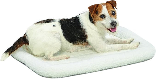 MidWest Homes for Pets Bolster Fleece Pet Bed for Dog And Cats 24L-Inch White w/ Comfortable Bolster 24-Inch Dog 1-Year Warranty