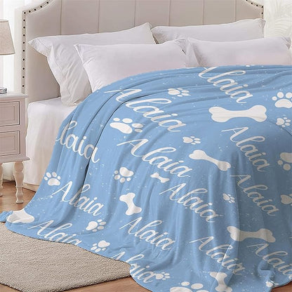 Personalized Dog Blankets Dog Paw Print Blanket Puppy Blanket 50"x40" for