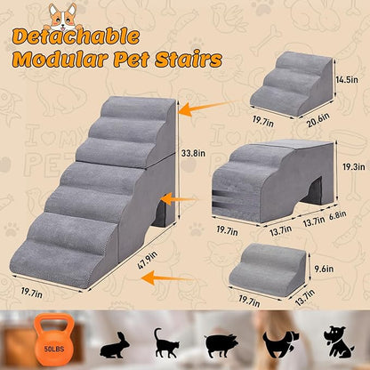 32 Inches Dog Stairs& Steps for High Beds 30D Density