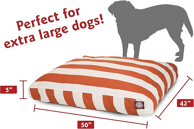Majestic Pet Rectangle Large Dog Bed Washable – Non Slip Comfy Pet Bed – Dog Crate Bed with Removable Washable Cover – Dog Kennel Bed for Sleeping 50x42x5 Inch