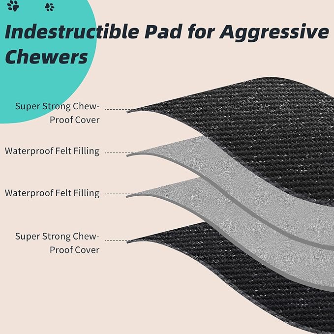 MABOZOO Indestructible Dog Bed for Aggressive Chewers Washable,18x29 in