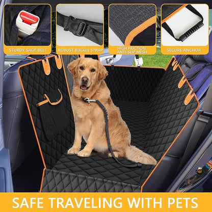 Waterproof Dog Car Seat Cover for Back Seat: Suitable for Small and Large Dogs