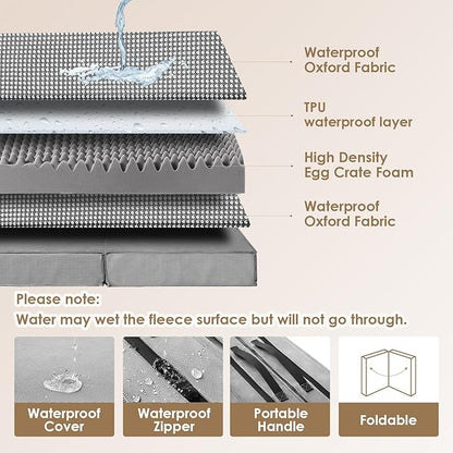 EHEYCIGA Foldable Waterproof Dog Beds for Medium Dogs 30 x 20 x 3 inches