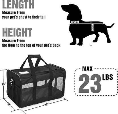 HITCH ScratchMe Pet Travel Carrier Soft Sided Portable Bag for Cats, Small Dogs, Kittens or Puppies, Collapsible, Durable, Airline Approved, Carry Your Pet with You Safely and Comfortably (L)