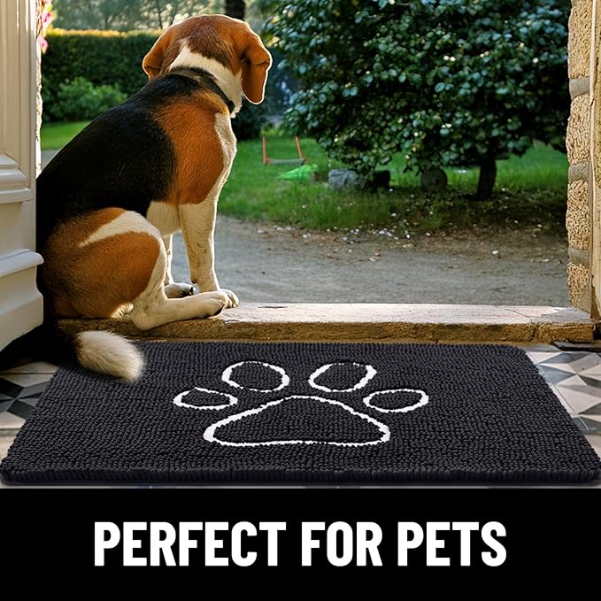 smiry Dog Door Mat for Muddy Paws (24x16 Inches,