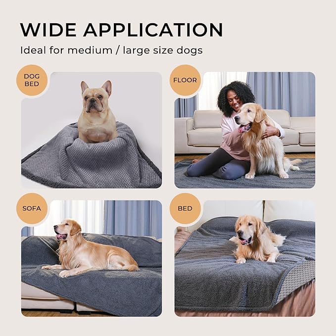 Luciphia Waterproof Blanket for Large Dogs Liquid Proof Large（65" x 57"）