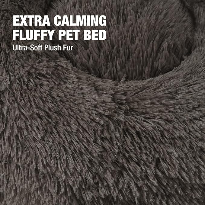 Veehoo Calming Dog Bed for Medium Small Dog 25 lbs 23", Brown