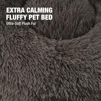 Veehoo Calming Dog Bed for Large Medium Dog 100 lbs 36", Brown