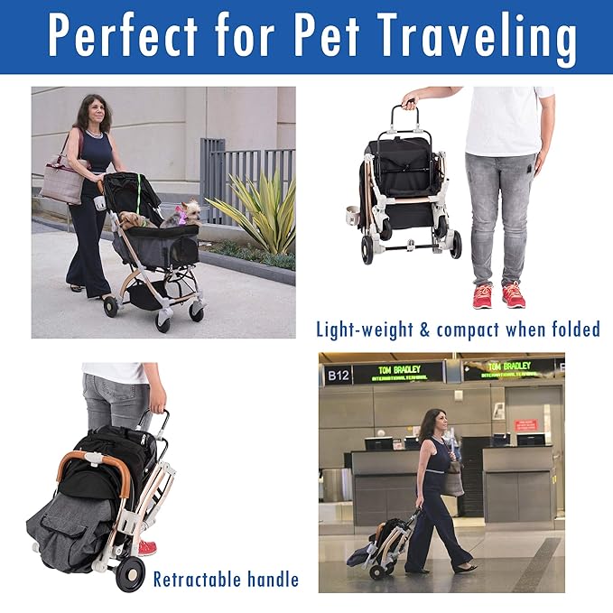 HPZ Pet Rover Lite Premium Light-Weight Dog/Cat/Pet Stroller Entry/1-Hand Quick 2nd-Gen.)