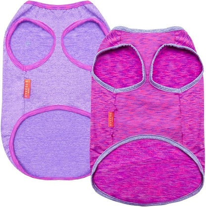 KYEESE 2 Pack Dog Shirts Quick Dry Soft Stretchy Dog T-Shirts with Reflective Label Tank Top Sleeveless Vest Sun Protection Dog Clothes for Small Medium Dogs