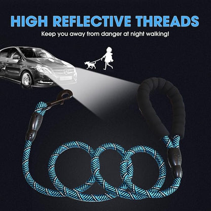 BAAPET 2/4/5/6 FT Dog Leash with Comfortable Padded Handle and Highly Reflective Threads for Small Medium and Large Dogs (5FT-1/2''