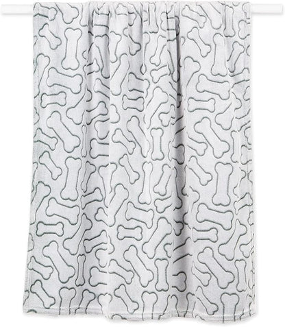 Bone Dry Embossed Bone Print Pet Blanket 36x48, Hunter