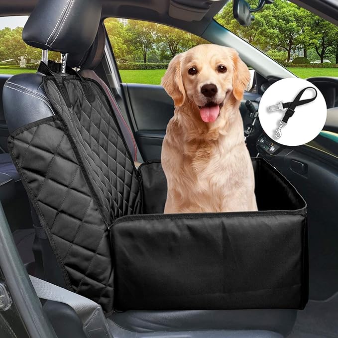 Flow.month Pet Front Seat Cover Pet Booster Seat 2 in 1 Dog