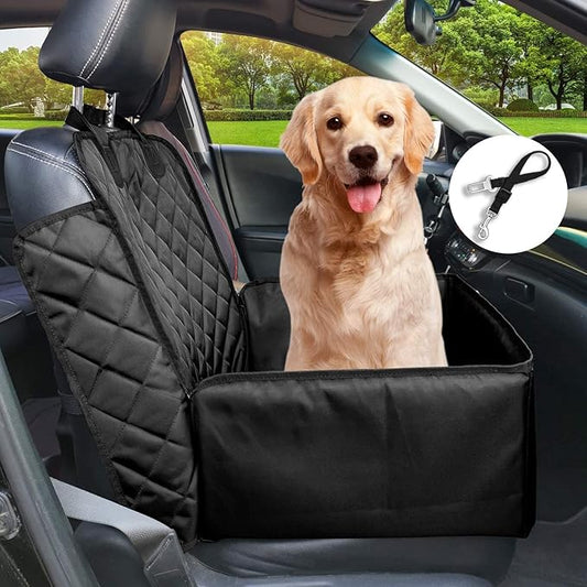 Flow.month Pet Front Seat Cover Pet Booster Seat 2 in 1 Dog