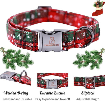 Lionheart glory Christmas Plaid Dog Collar