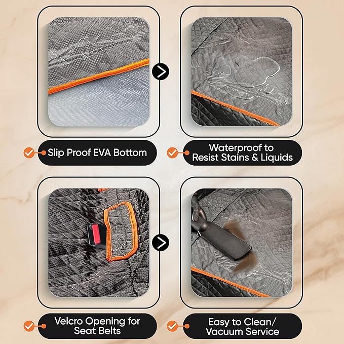 Dog Car Seat Cover for Back Seat 100% Waterproof