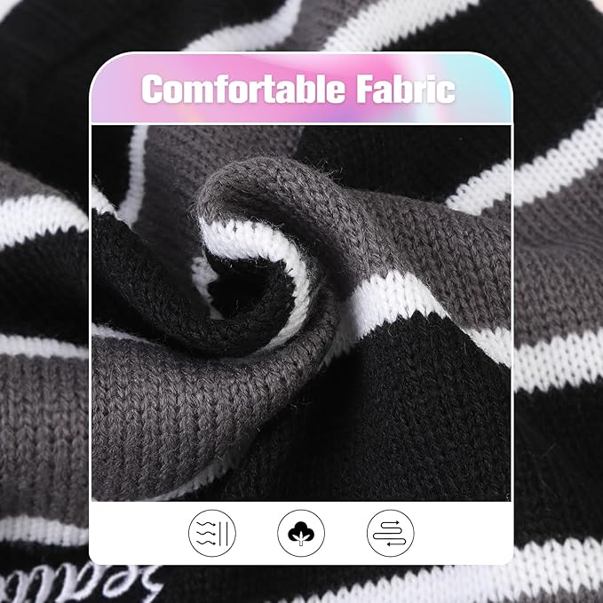BEAUTYZOO Small Dog Sweater- Striped Pet Sweaters for Spring Summer Dog Clothes, Turtleneck Pullover Knitwear for Small Medium Large Dogs, Warm Coat Easter Outfit for Chihuahua Puppy Cat Boys Girls