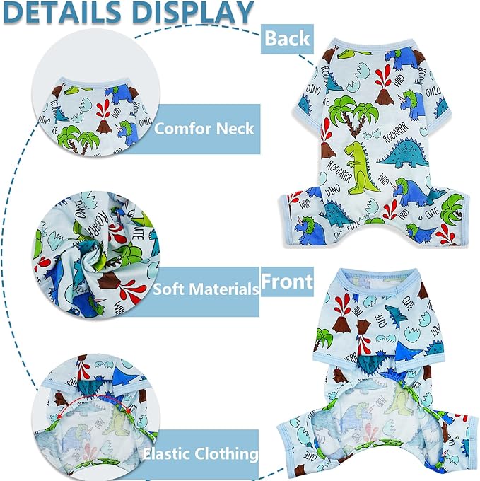 Dog Pjs Dog Pajamas for Small Dogs Spring Summer Dog Clothes Girl Boy Cute Soft Puppy Pjs Clothes Doggie Onesies Cat Pet Jammies Outfit (X-Large)