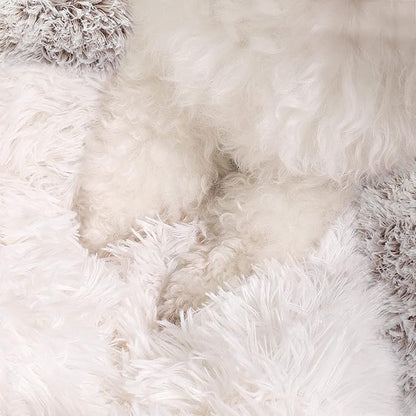 NOYAL Dog Bed Round Hooded Plush Cat Cave