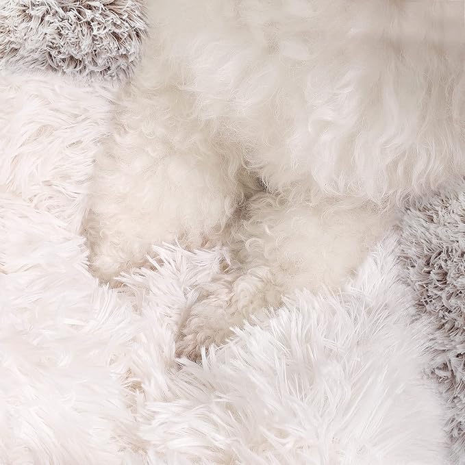 NOYAL Dog Bed Round Hooded Plush Cat Cave