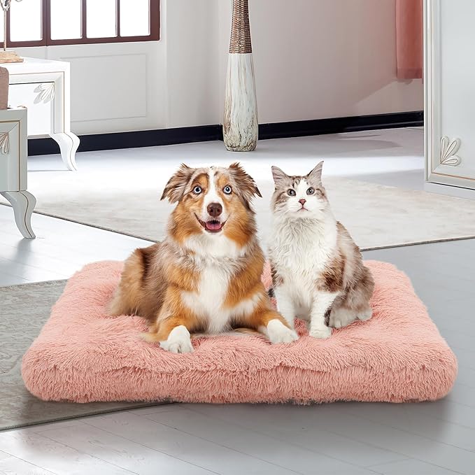 MoNiBloom 40.5"x32.5"x5.5" Dog Beds for Large Size Dogs Machine-Washable Long Plush Pet Beds Warming Cozy Soft Bed for Dogs and Cat