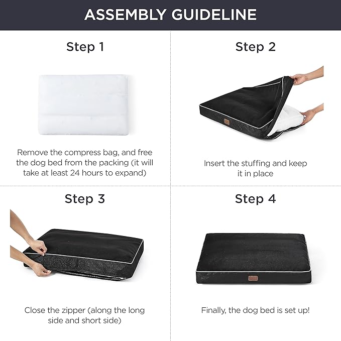 Bedsure Waterproof Large Dog Bed 4 inch 80lbs Large