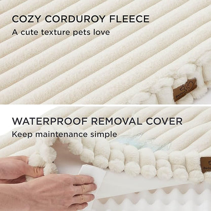 Bedsure Orthopedic Dog Bed for Medium Dogs (30x20, Cream)