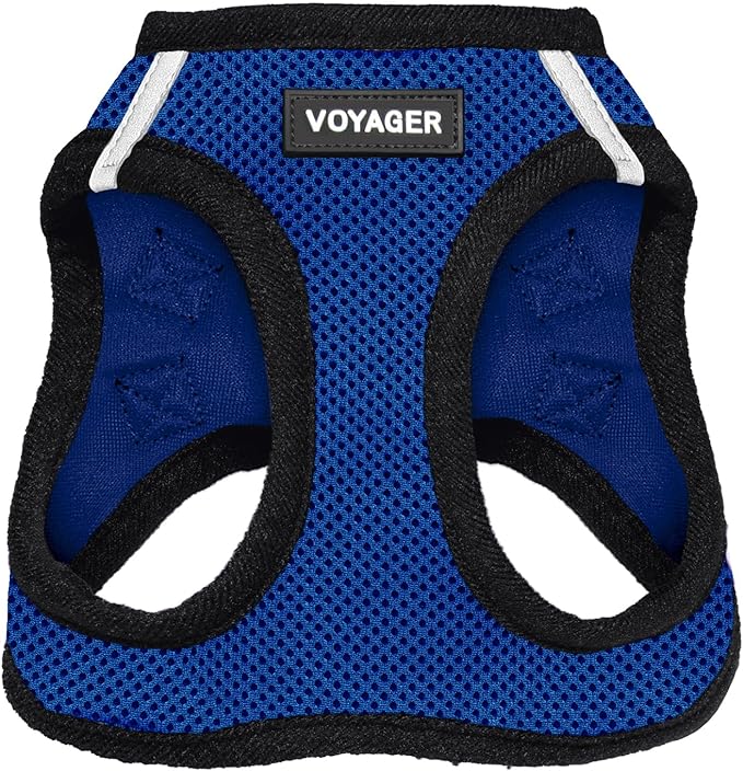 Voyager Step-in Air Dog Harness - All Weather Mesh Step in Vest Harness for Small and Medium Dogs and Cats by Best Pet Supplies - Harness (Royal Blue/Black Trim), M (Chest: 16-18")