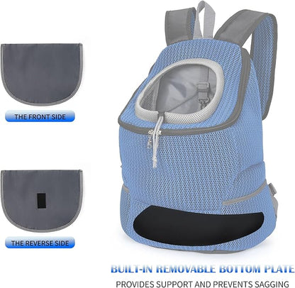 Mile High Life | Hiking Outdoor Pet Carrier Backpack | Kitty Puppy Cat Carrier | Dog Carrier for Small Dogs | Dog Backpack w Breathable Mesh with Soft Padding(Comb Blue, Medium (Pack of 1))