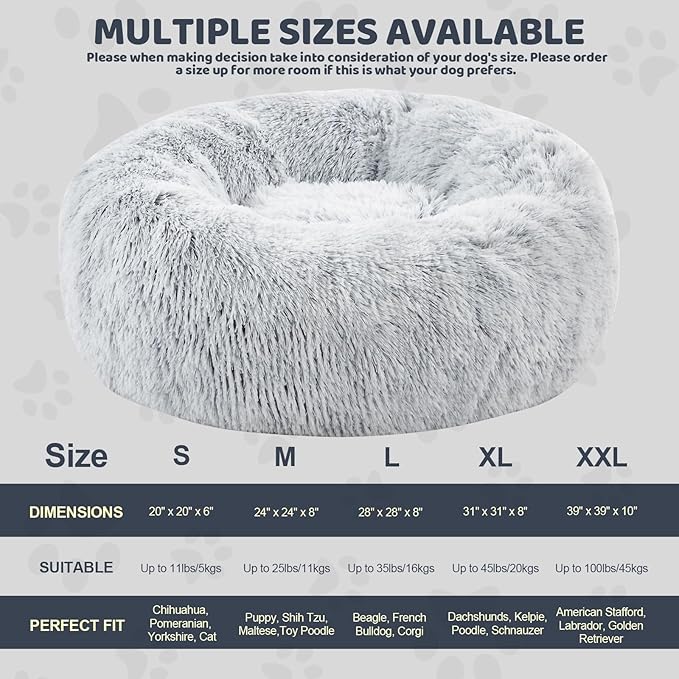 Calming Dog Bed for Medium Large Dogs 31" Gradient